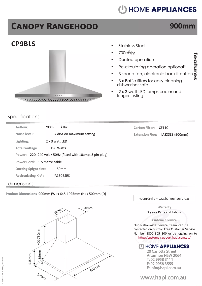 First page image of the manual for CP6BLS