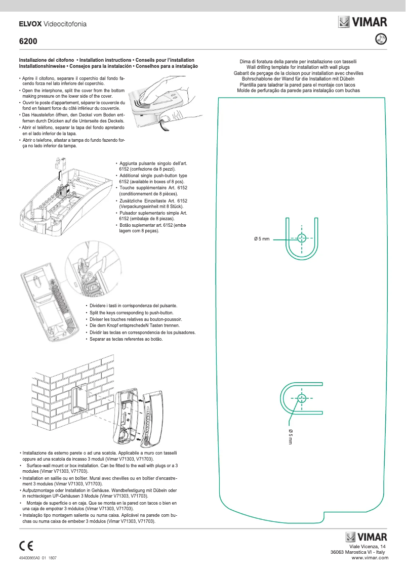First page image of the manual for ELVOX 6200