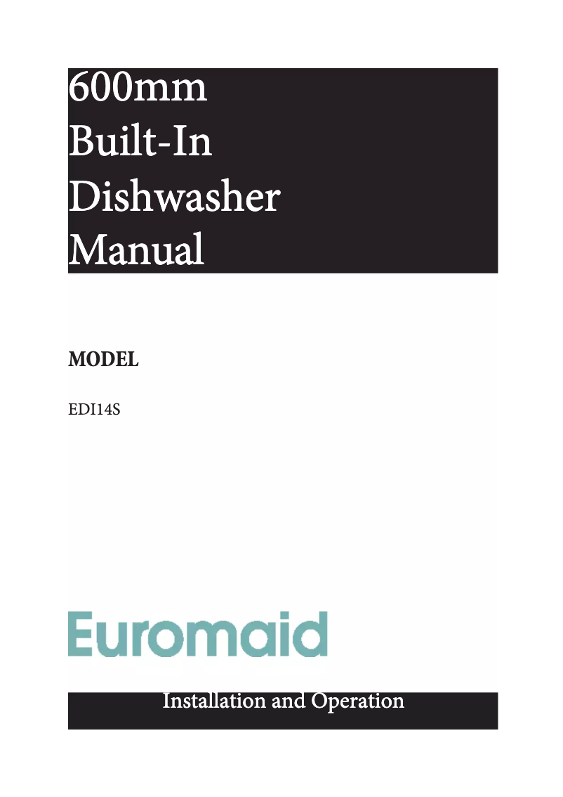 Page 1 of the manual Instruction Manual Euromaid EDI14S
