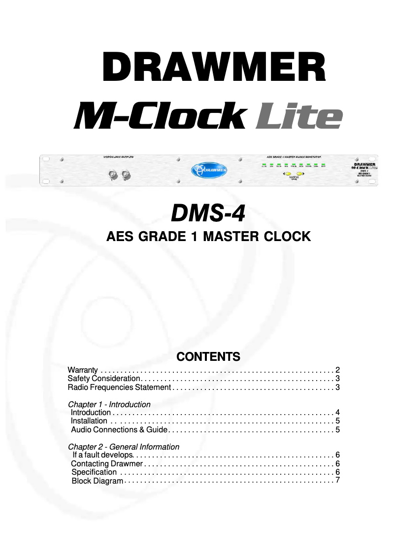 First page image of the manual for M-Clock Lite DMS-4
