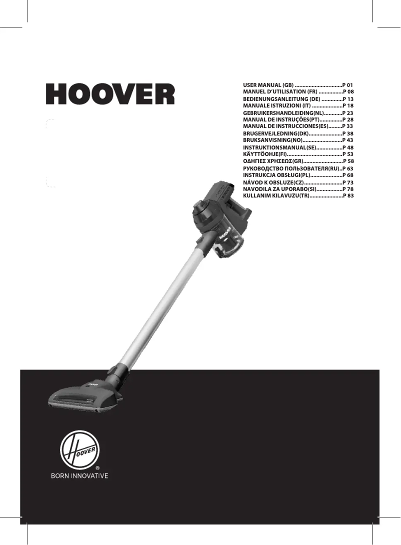 Page 1 of the manual Instruction Manual Hoover Freedom FD22G 011