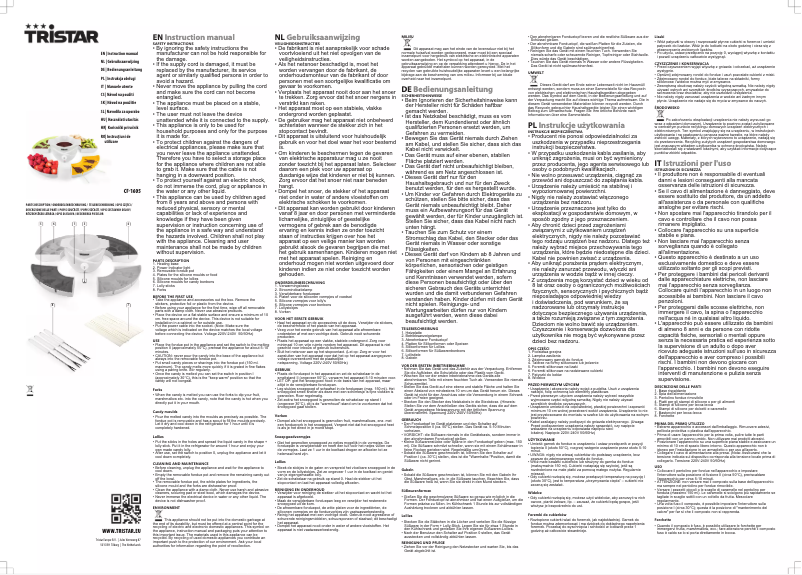Page 1 of the manual User Manual TriStar CF-1605