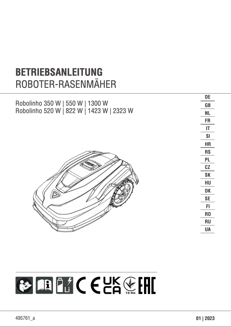First page image of the manual for Robolinho 520 W