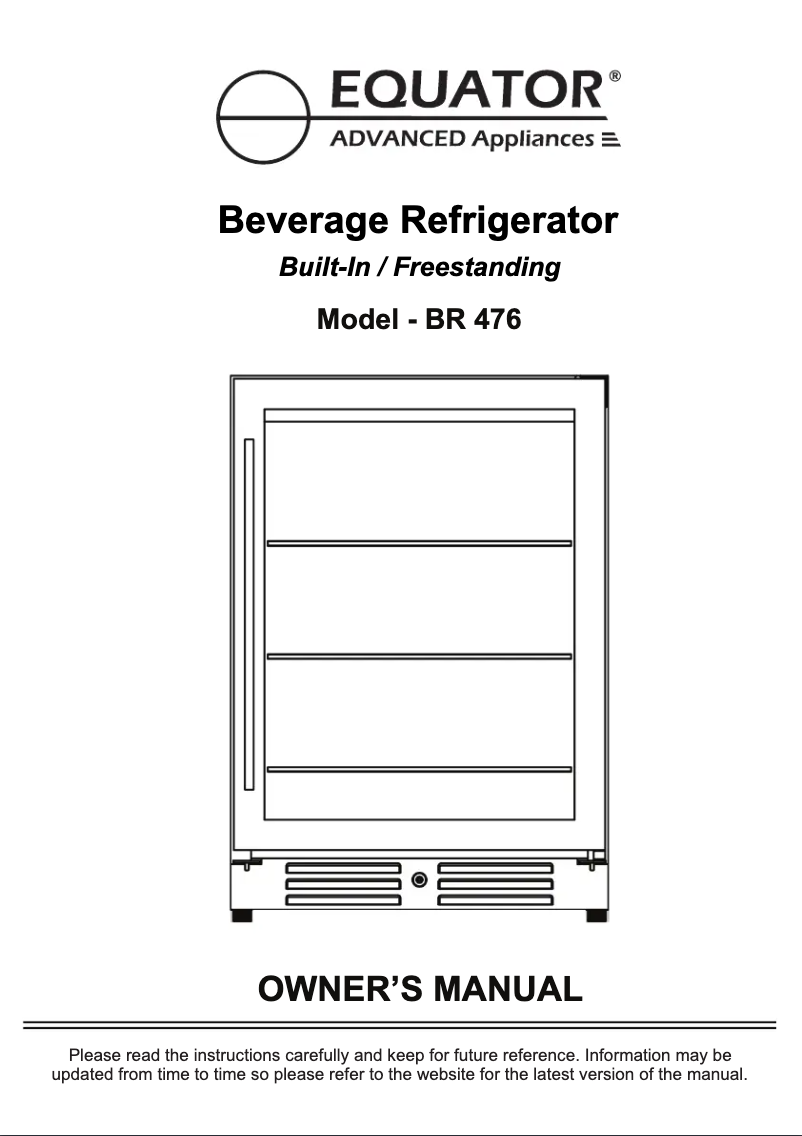 First page image of the manual for BR476