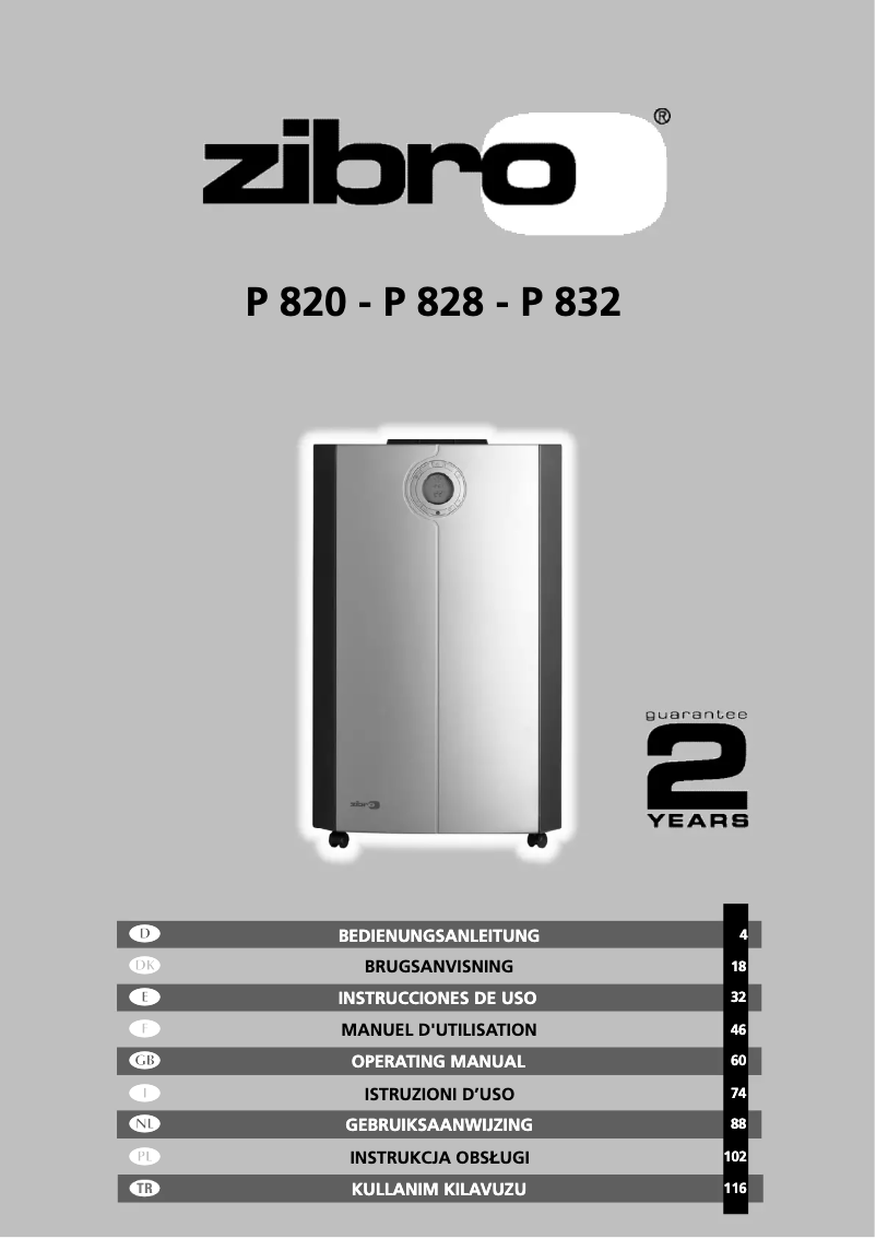 First page image of the manual for P 832