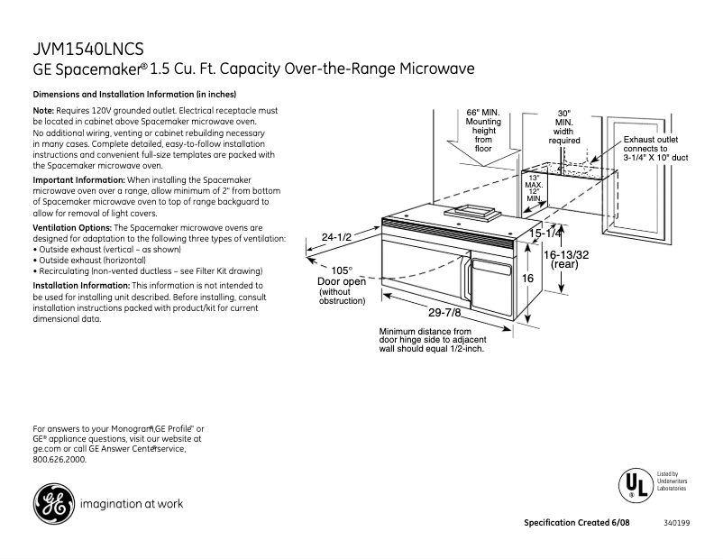 First page image of the manual for JVM1540LNCS