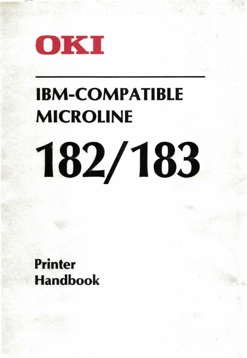 Page 1 of the manual User Manual OKI Microline 183