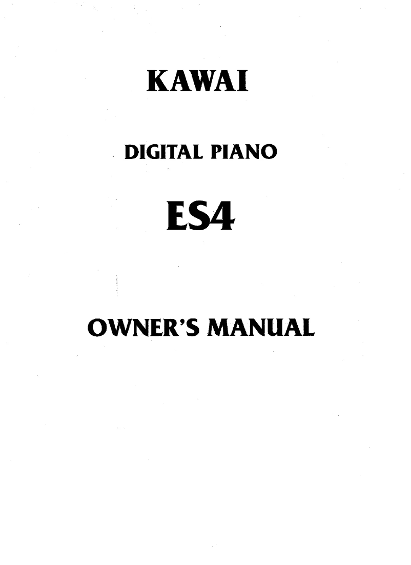 Page 1 of the manual User Manual Kawai ES4