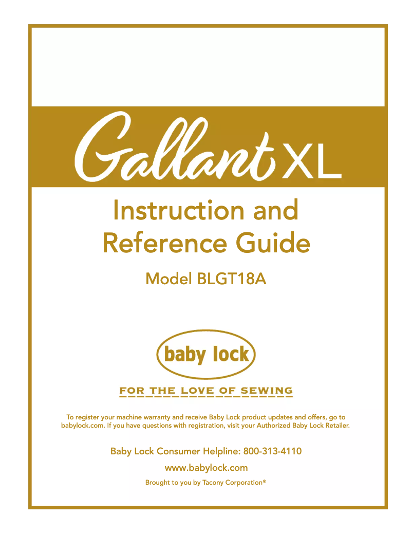 First page image of the manual for Gallant XL Longarm