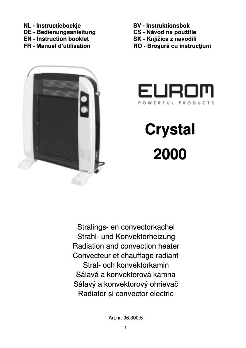 Image de la première page du manuel de l'appareil Crystal 2000