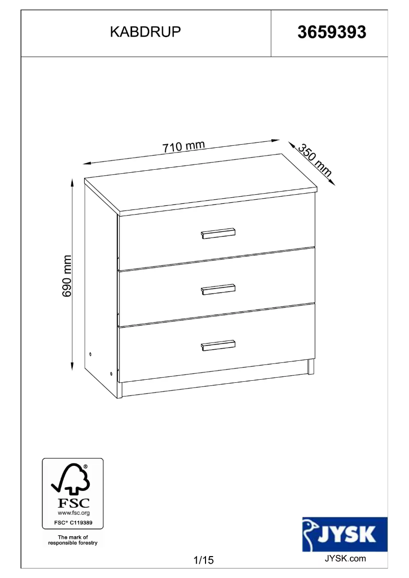 First page image of the manual for Kabdrup (71x69x35)