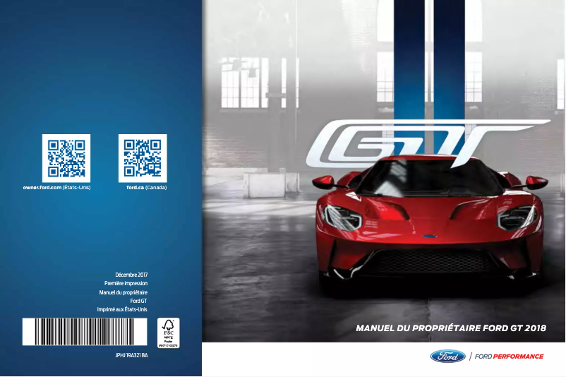 Page 1 of the manual User Manual Ford GT (2018)