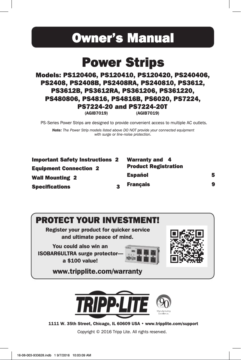 First page image of the manual for PS4816B