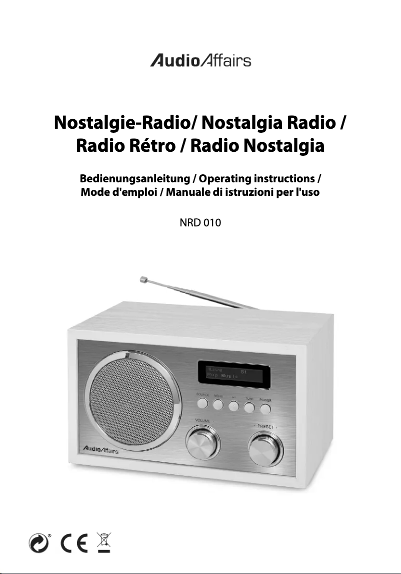 Page 1 of the manual User Manual AudioAffairs NRD 010