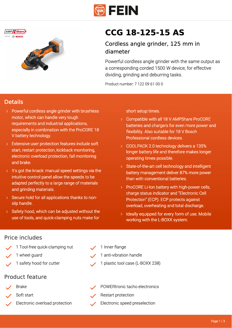 First page image of the manual for CCG 18-125-15 AS