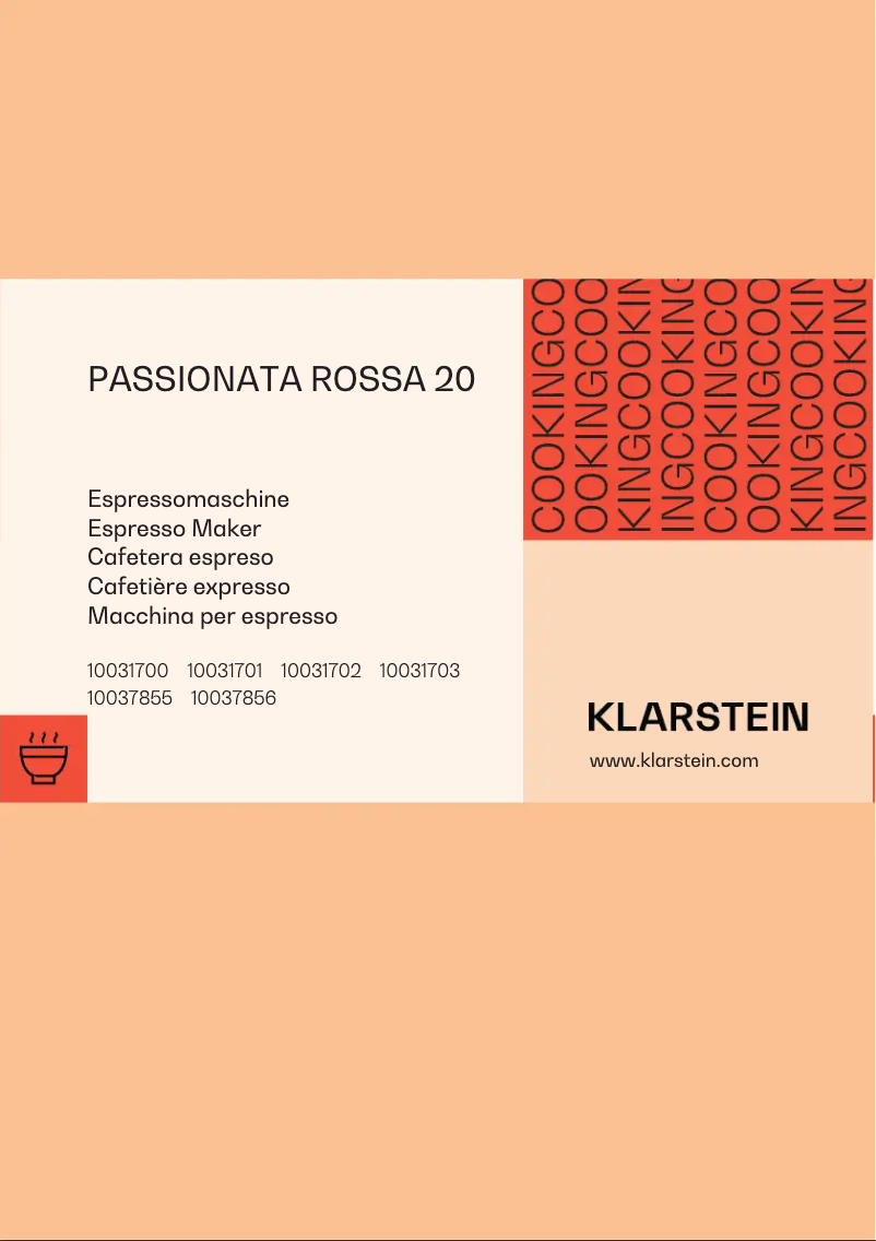 Page 1 of the manual User Manual Klarstein Passionata 15