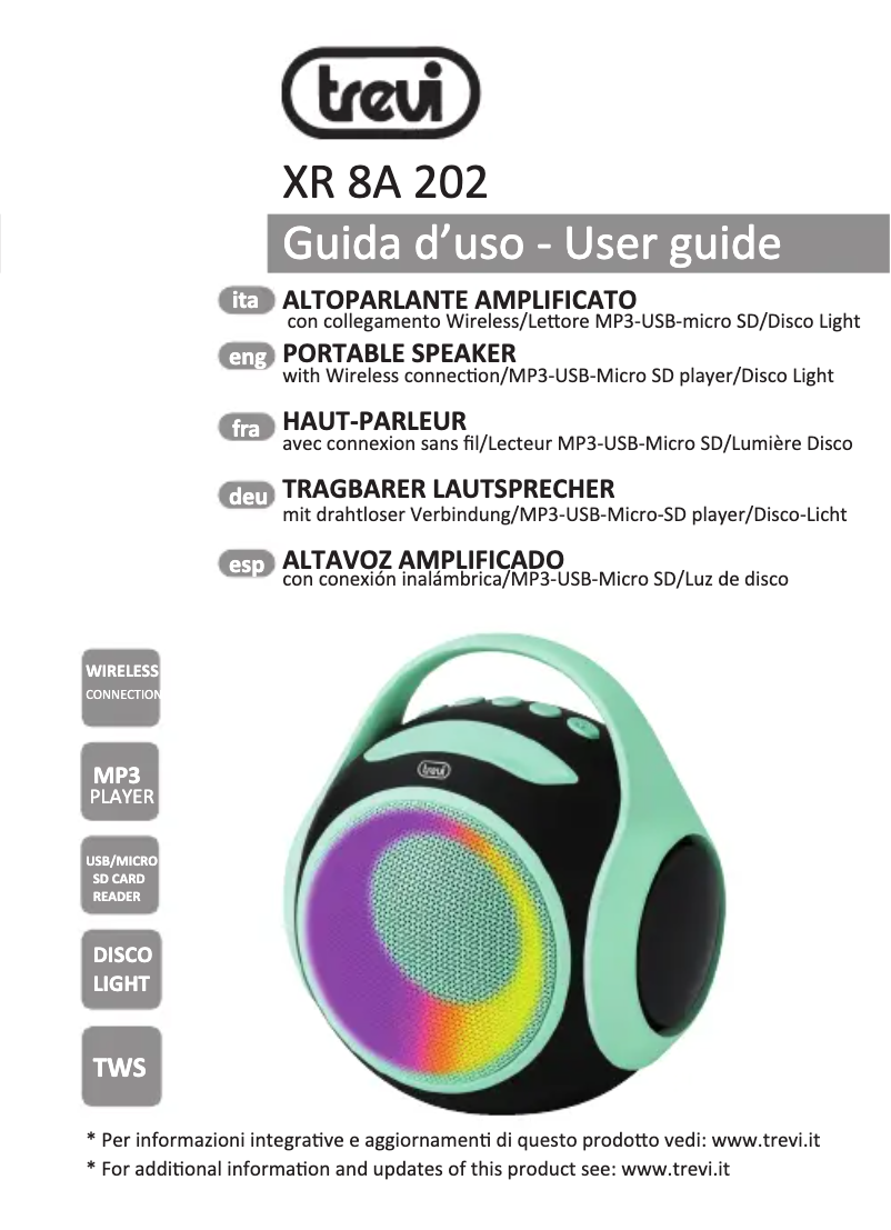 First page image of the manual for XR 8A 202