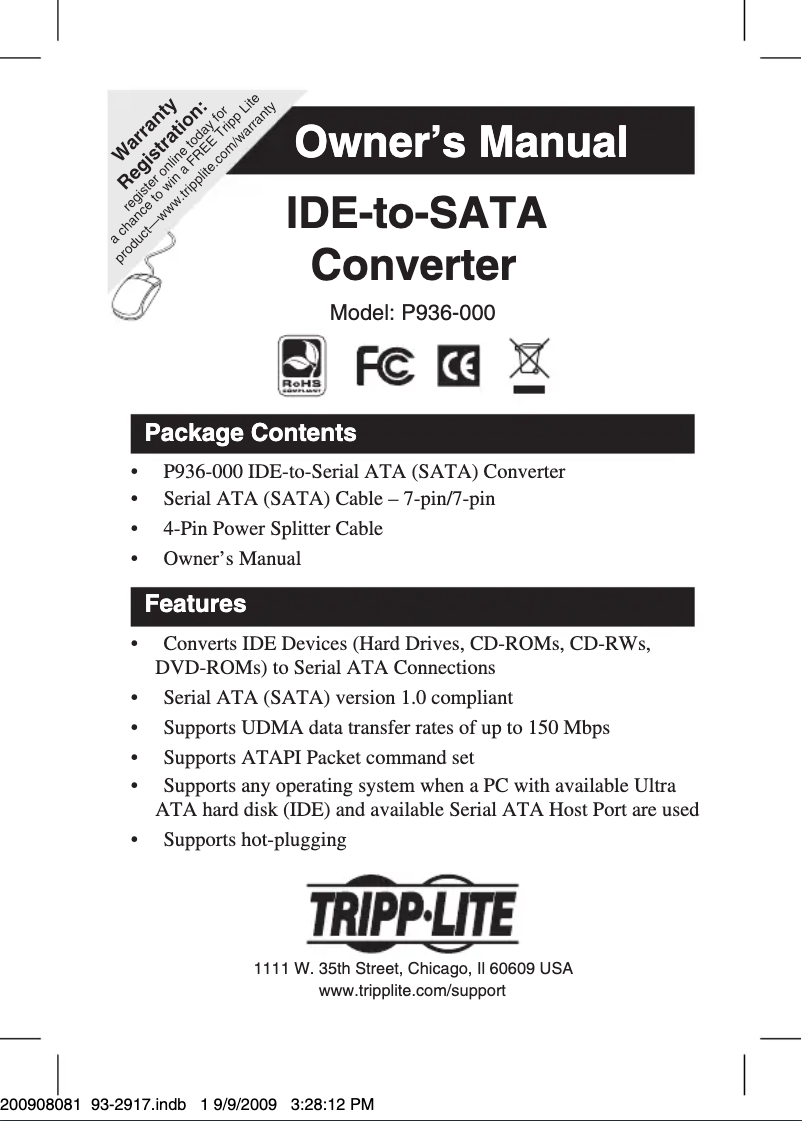 Page 1 of the manual User Manual Tripp Lite P936-000