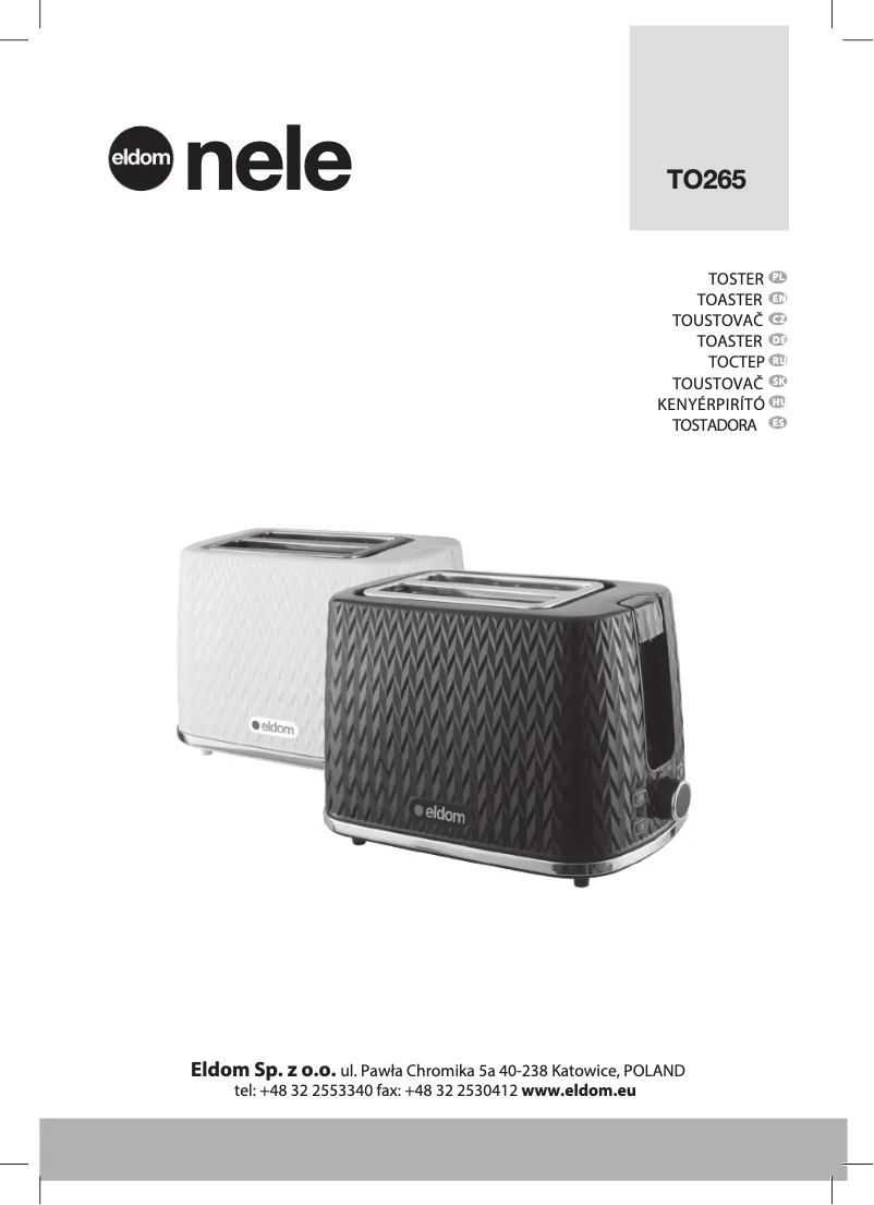 Page 1 of the manual User Manual Eldom Nele TO265