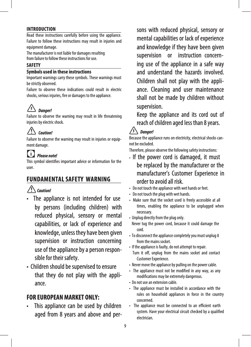 Page 1 of the manual User Manual DeLonghi Tasciugo AriaDry DEX216F