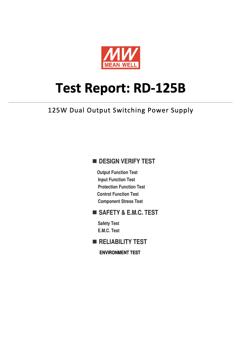 First page image of the manual for RD-125B