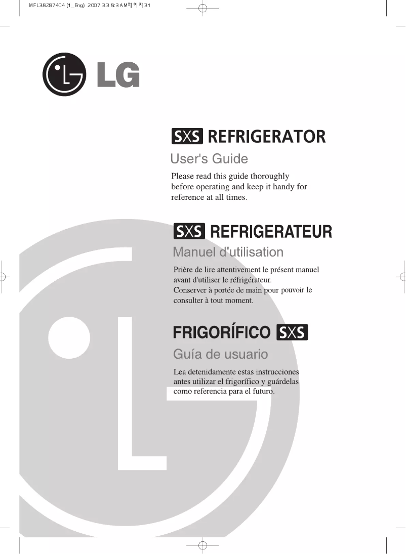 First page image of the manual for GRP2279SSJA