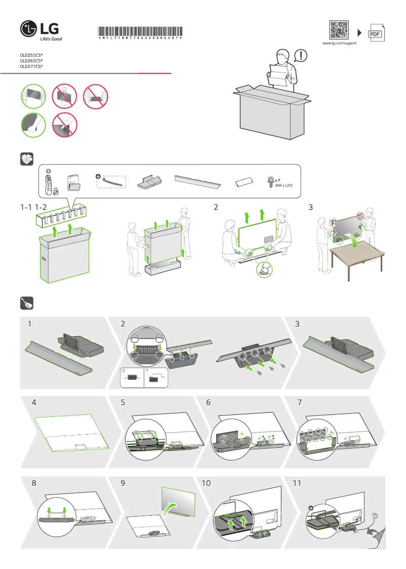 First page image of the manual for OLED77CS6LA