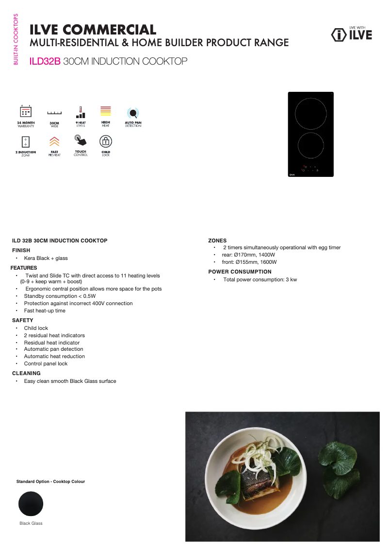 Page 1 of the manual Technical Sheet Ilve ILD32B