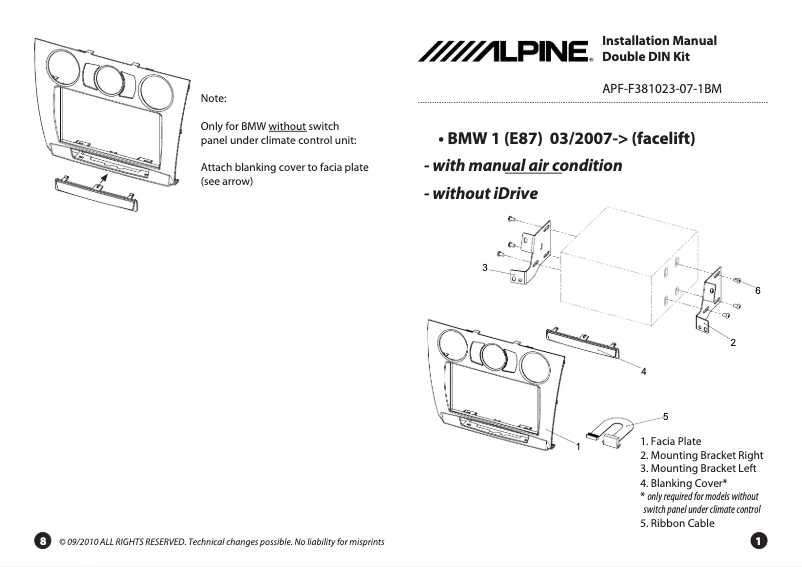 First page image of the manual for KIT-7BM1M