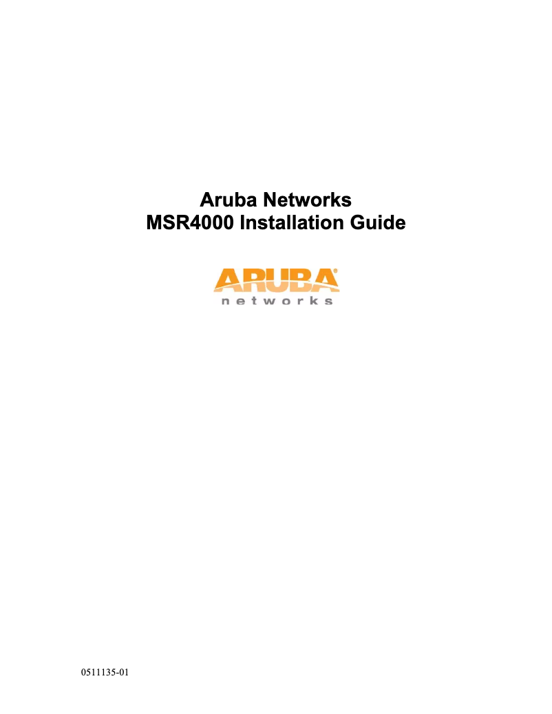 Page 1 of the manual User Manual Aruba AirMesh MSR4000