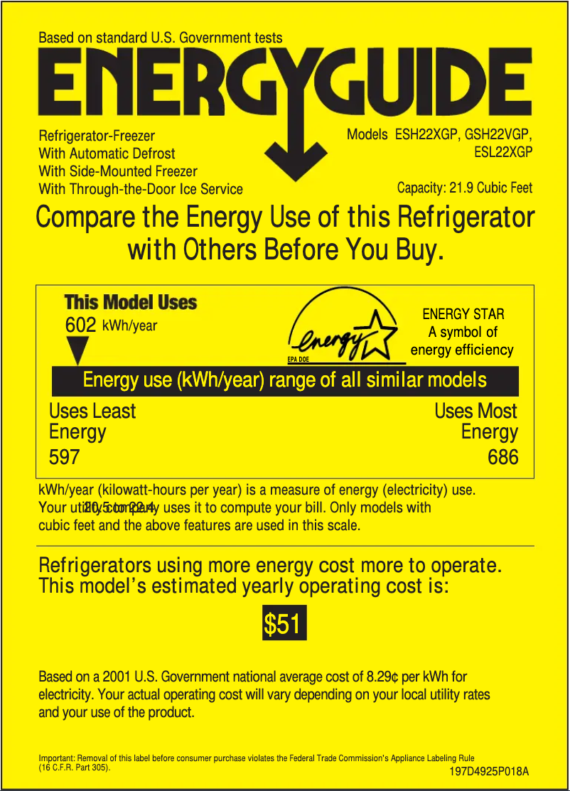 First page image of the manual for GSH22VGPWW