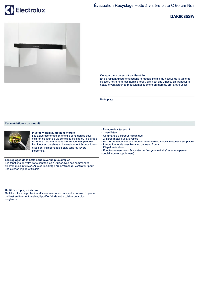 First page image of the manual for DAK6035SW