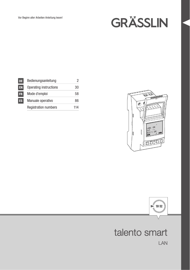 First page image of the manual for talento smart LAN