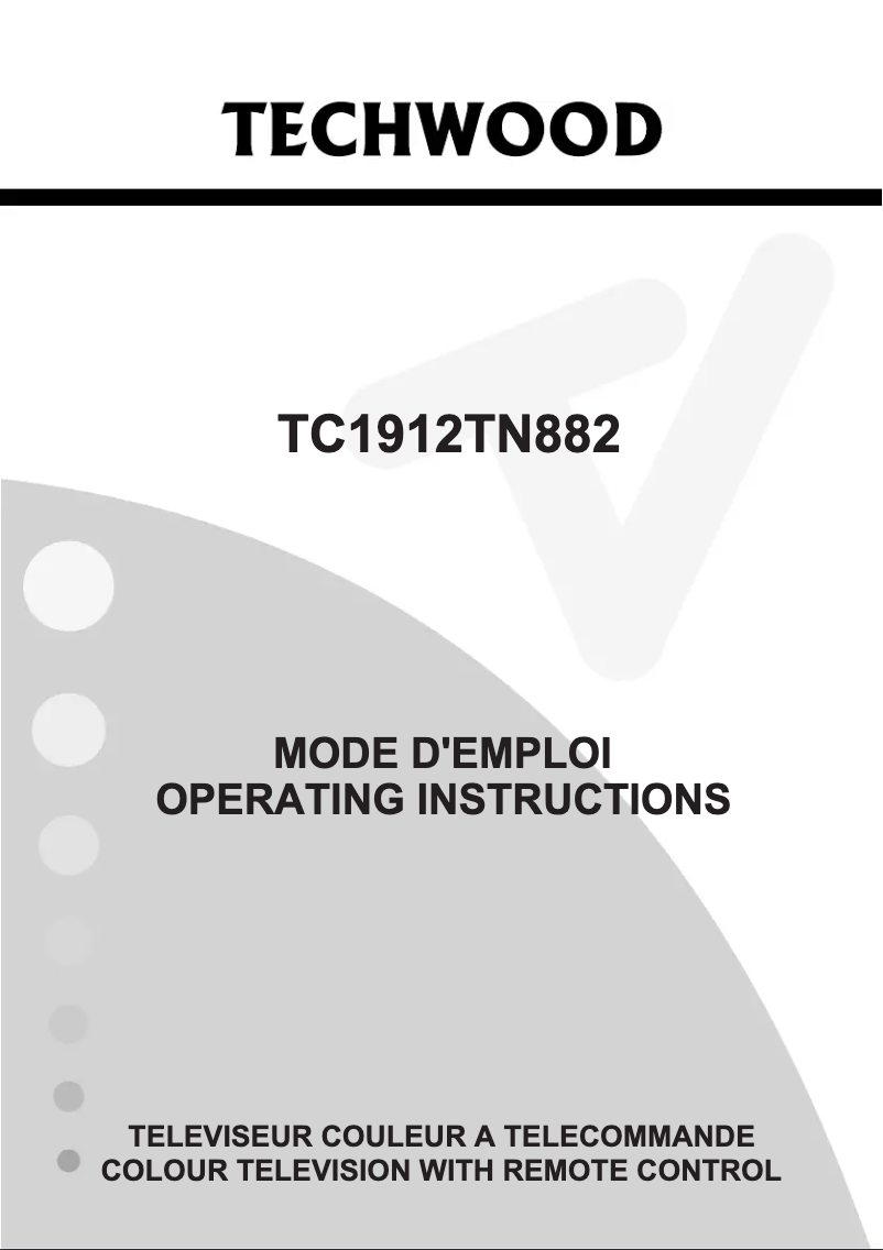 First page image of the manual for TC1912TN882