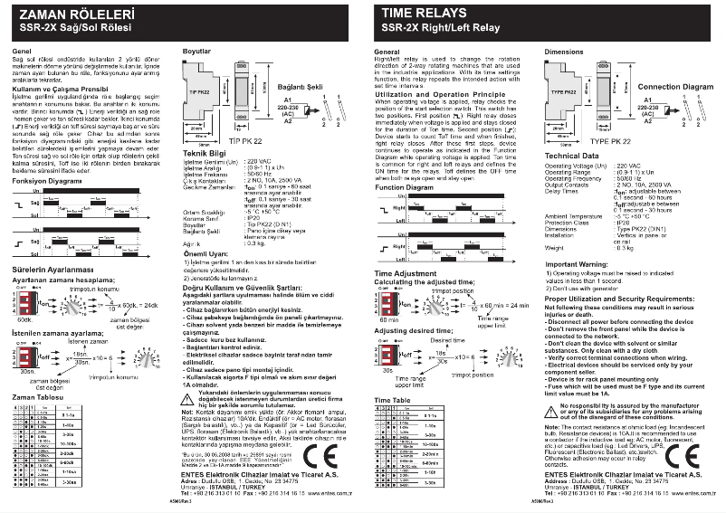 Page 1 of the manual User Manual ENTES SSR-2X