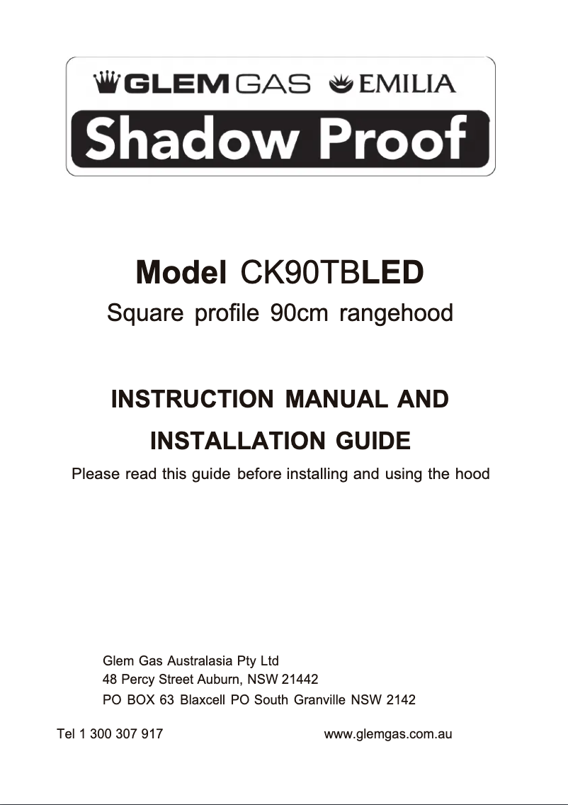 First page image of the manual for CK90TBLED