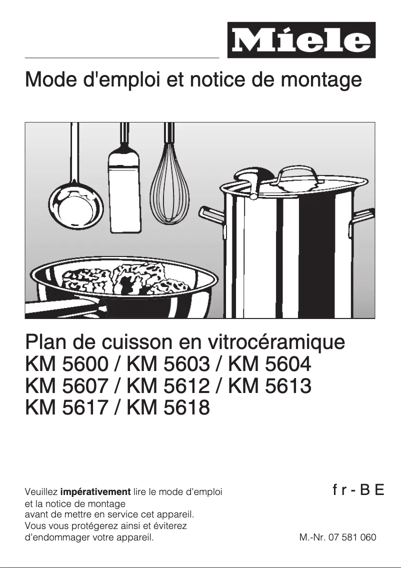 Page 1 of the manual User Manual Miele KM 5600