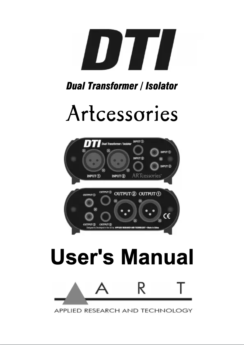 Page 1 of the manual User Manual ART DTI