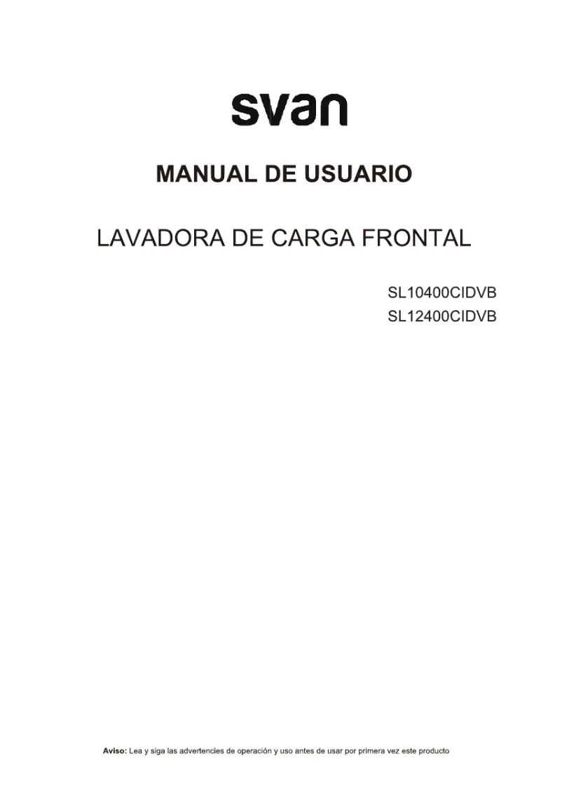 Page 1 of the manual User Manual SVAN SL12400CIDVB