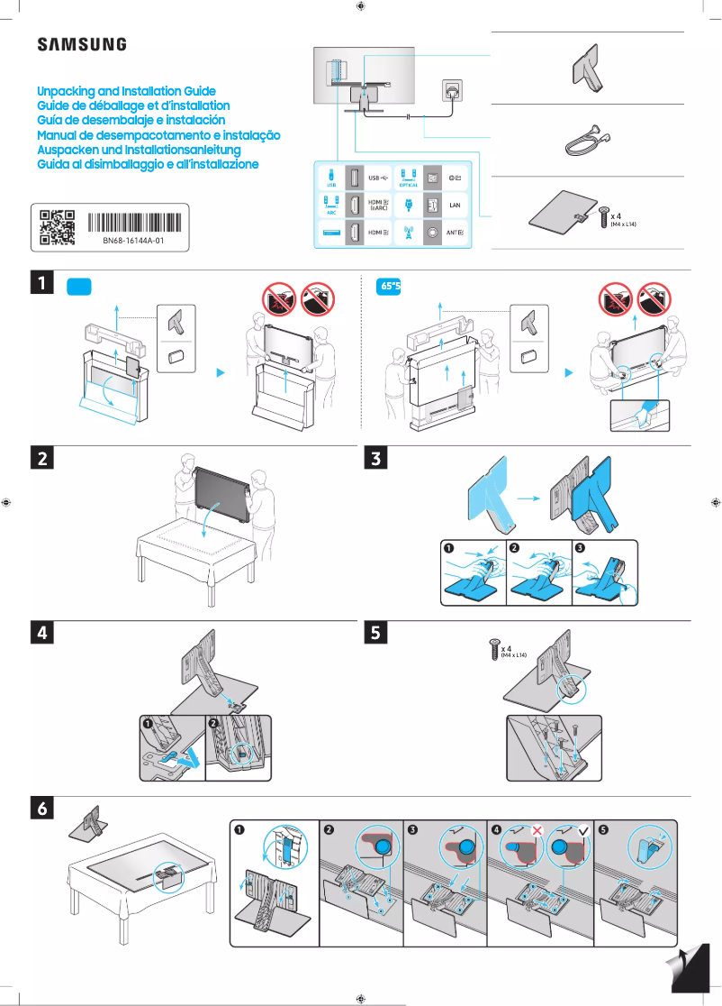 First page image of the manual for QA55QN95CAK