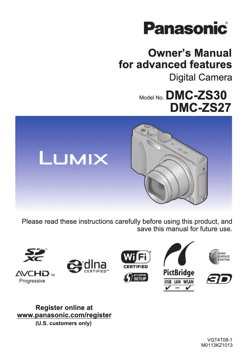 Page 1 of the manual User Manual Panasonic Lumix DMC-ZS27