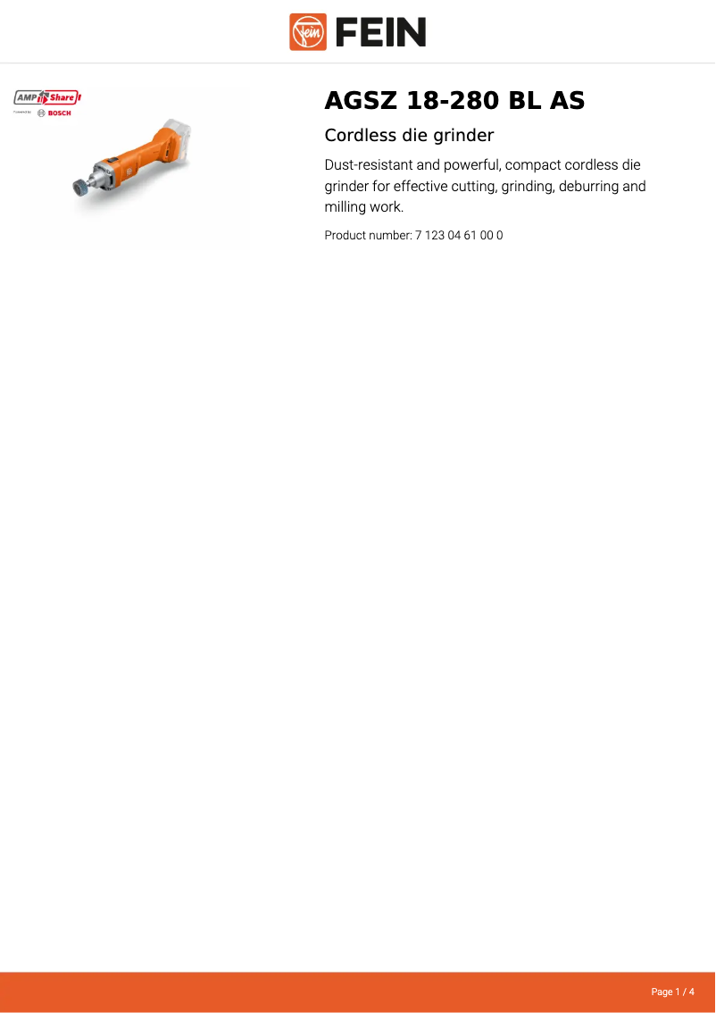 First page image of the manual for AGSZ 18-280 BL AS