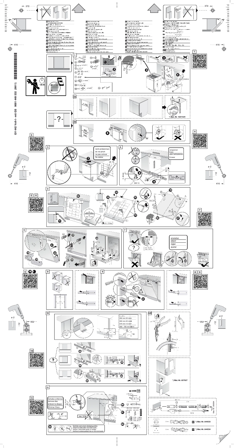 Page 1 of the manual Instructions / Assembly Siemens SR85EX09KE