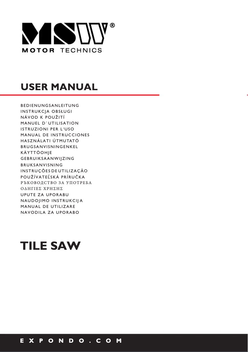Page 1 of the manual User Manual MSW MSW-TSAW950PRO