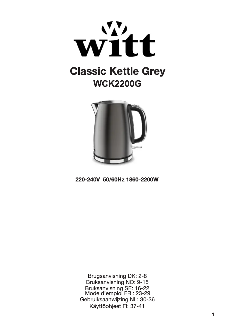 First page image of the manual for WCK2200G