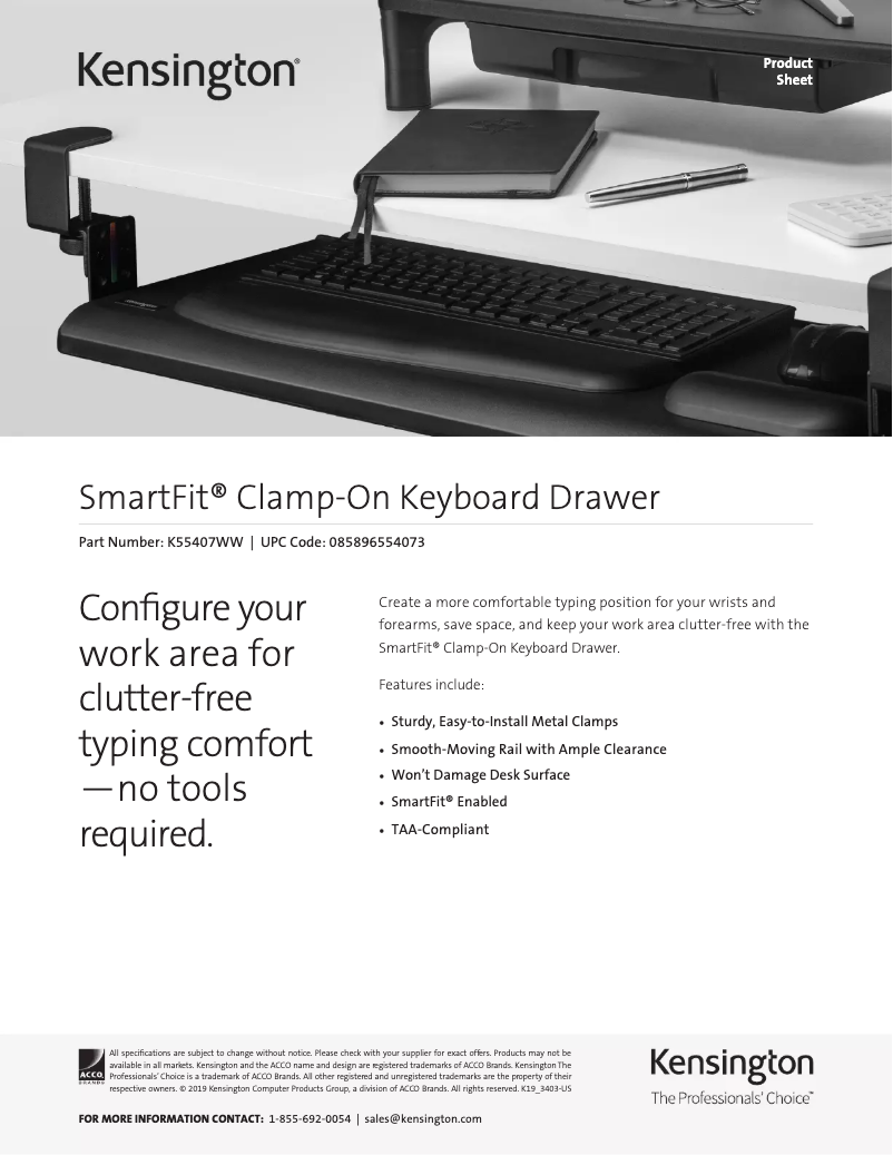 Page 1 of the manual User Manual Kensington K55407WW