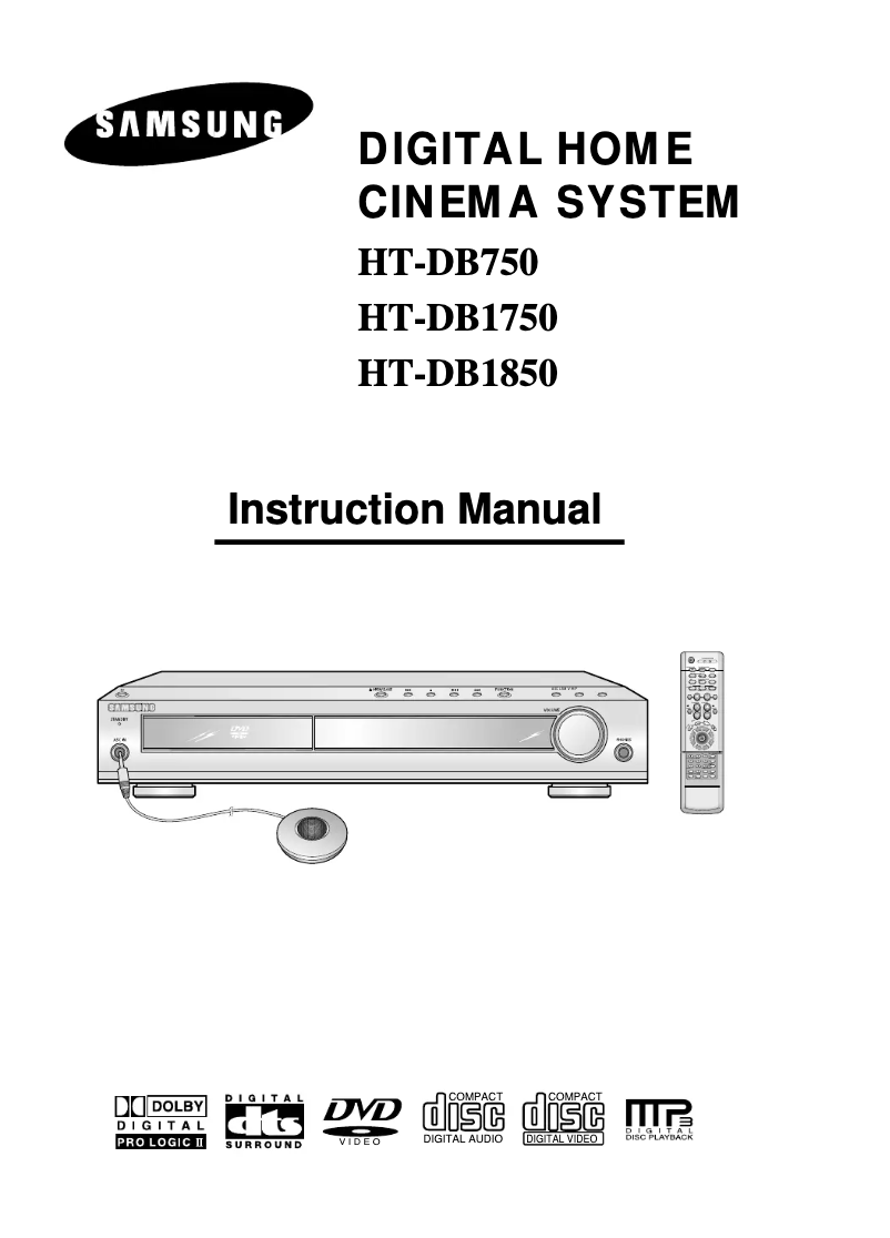 First page image of the manual for HT-DB750M