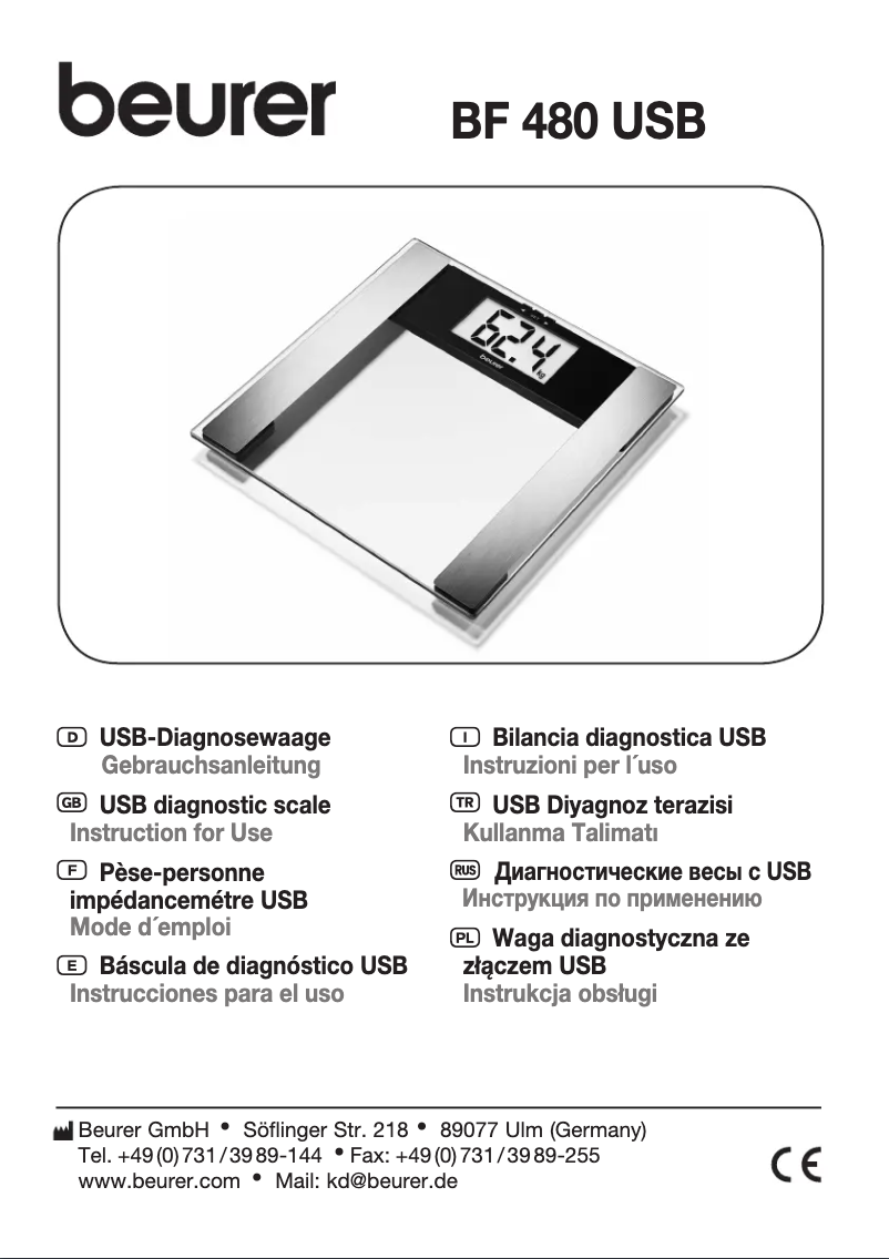 Page 1 of the manual User Manual Beurer BF 480