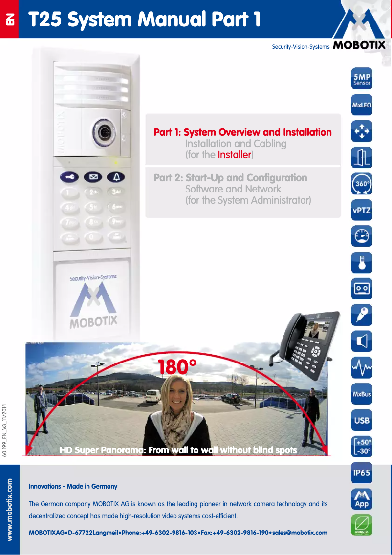 Page 1 de la notice Manuel utilisateur Mobotix MX-T25-N016