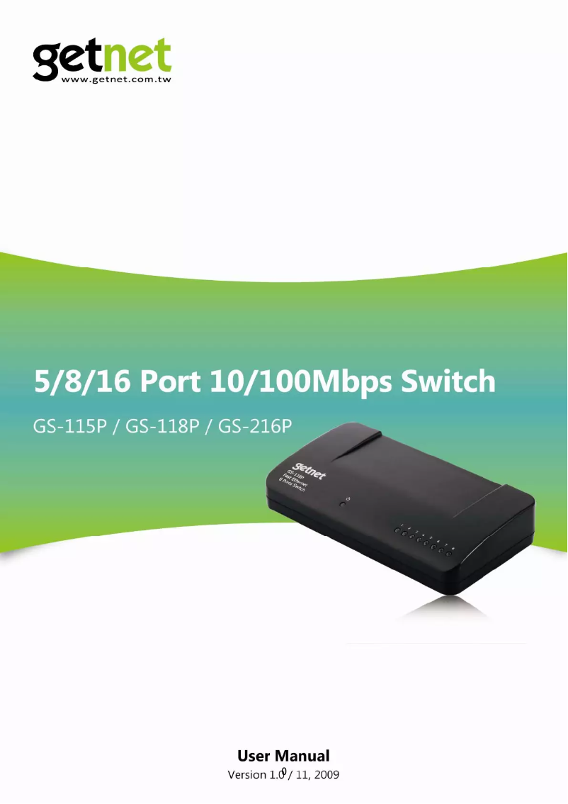 First page image of the manual for GS-216P